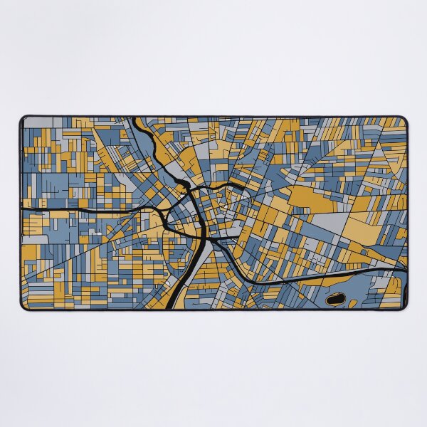 Item preview, Rochester Map Pattern in Blue & Gold designed and sold by PatternMaps.