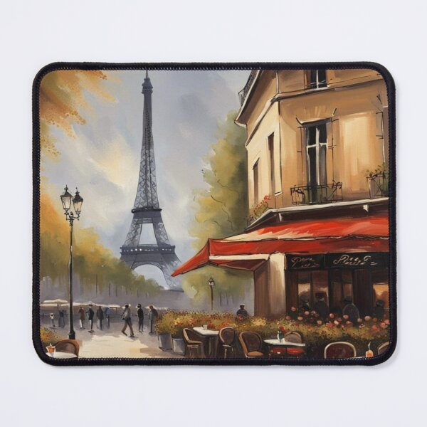 Item preview, Paris painting of street café and Eiffel Tower in background design designed and sold by JackFreestone.