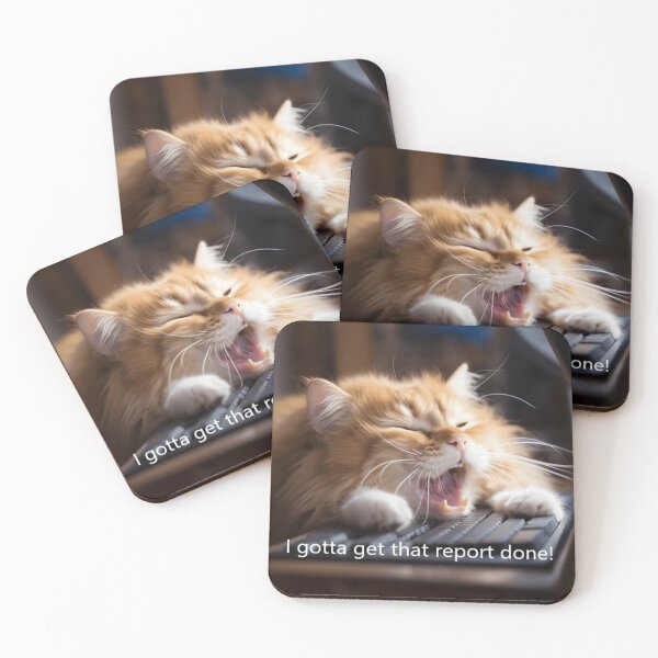Item preview, cat tired at work designed and sold by DanieWoods.
