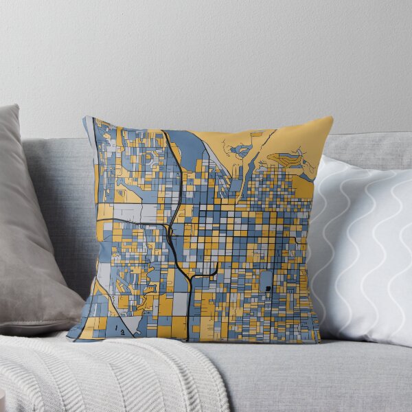 Artikelvorschau, Salt Lake City-Kartenmuster in Blau und Gold entworfen und verkauft von PatternMaps.