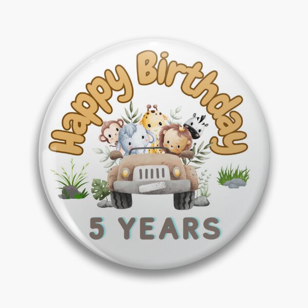 5th Birthday Girl Pins and Buttons for Sale