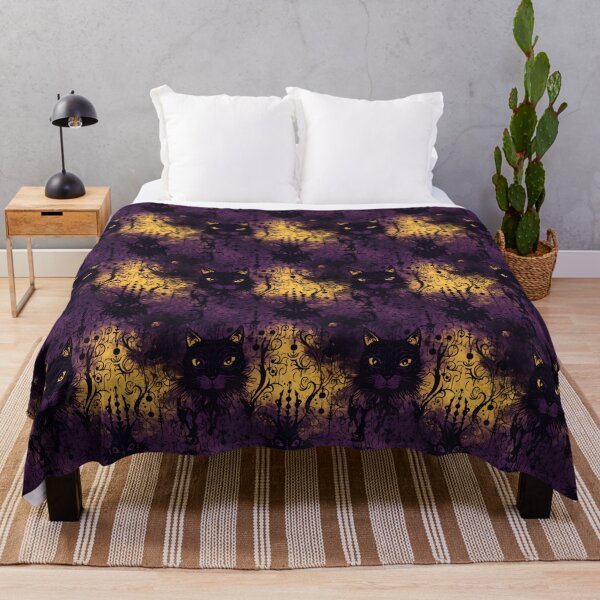 Item preview, Gothic Black Cat Dark Purple Fog Pattern designed and sold by Sturdust.