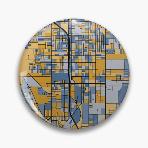 Artikelvorschau, San Bernardino-Kartenmuster in Blau und Gold entworfen und verkauft von PatternMaps.