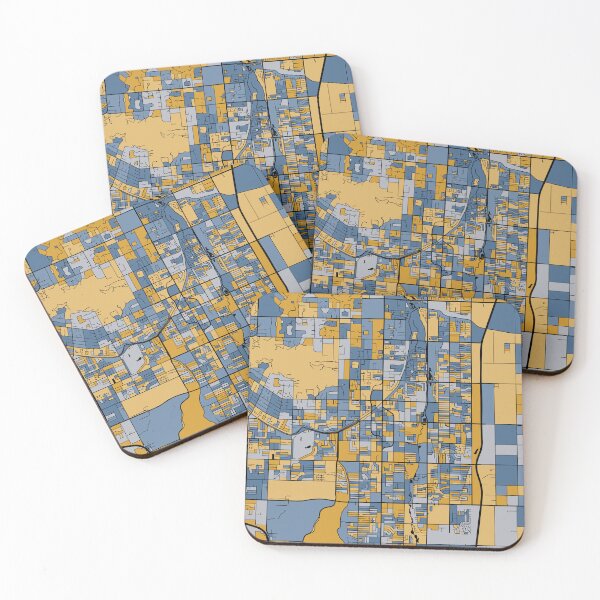 Item preview, Scottsdale Map Pattern in Blue & Gold designed and sold by PatternMaps.