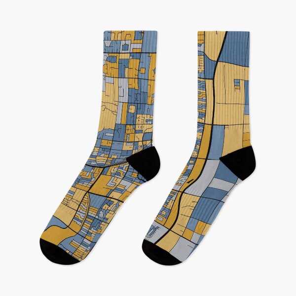 Artikelvorschau, Scottsdale-Kartenmuster in Blau und Gold entworfen und verkauft von PatternMaps.