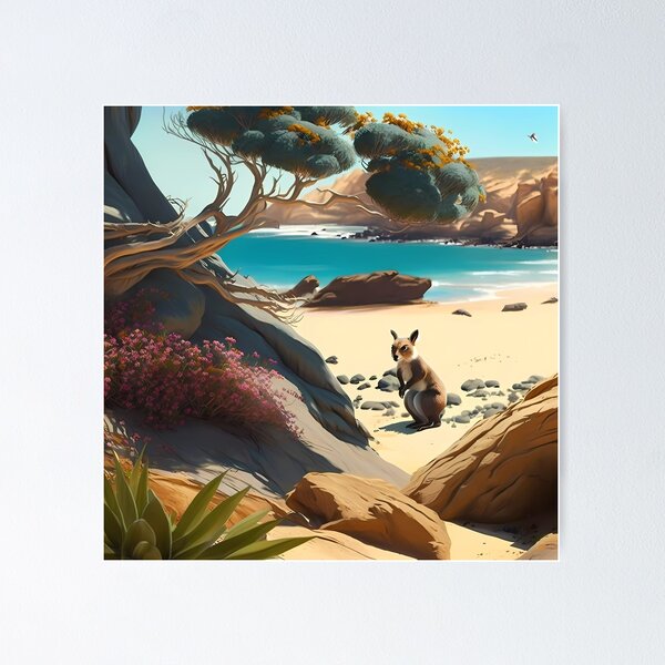 Item preview, "Adventure in Australia: Landscapes, Kangaroos and Sun" designed and sold by Art-Vortex-fr.