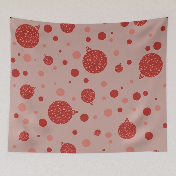 Item preview, Festive Red Balls on Pink designed and sold by PrintsByAnnJ.