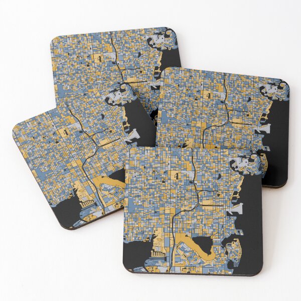 Item preview, St. Petersburg Map Pattern in Blue & Gold designed and sold by PatternMaps.
