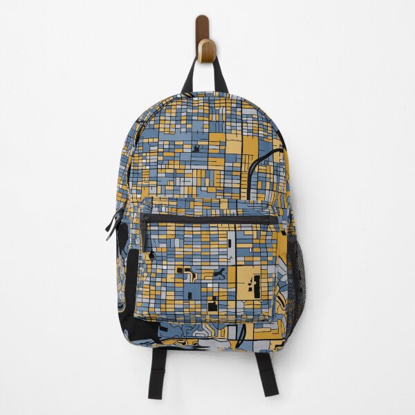 Item preview, St. Petersburg Map Pattern in Blue & Gold designed and sold by PatternMaps.