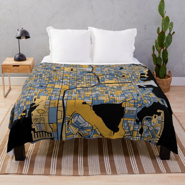 Item preview, St. Petersburg Map Pattern in Blue & Gold designed and sold by PatternMaps.