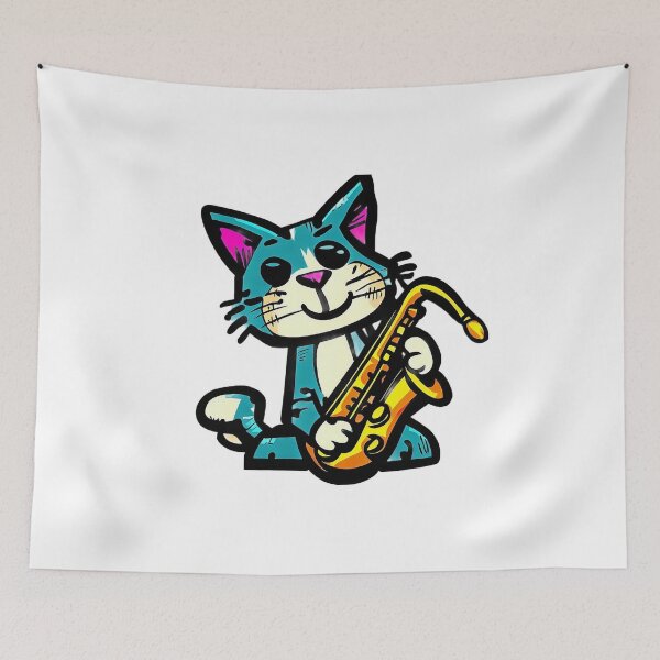 Item preview, Jazzy Cat Saxophonist Art designed and sold by Pixel4Art.