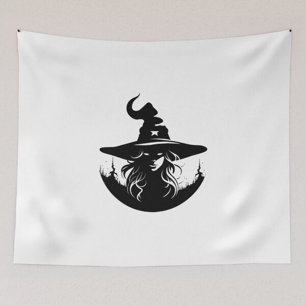Item preview, Witch in black and white - shadow Halloween designed and sold by Tomioka-Art.