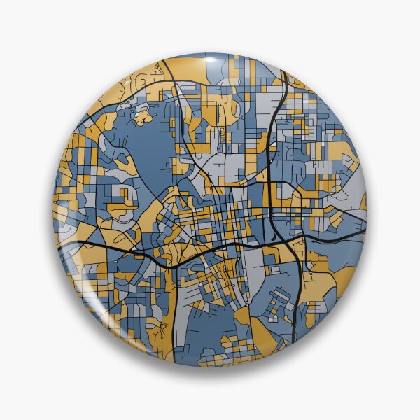 Artikelvorschau, Winston-Salem-Kartenmuster in Blau und Gold entworfen und verkauft von PatternMaps.