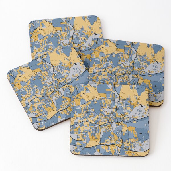 Item preview, Winston-Salem Map Pattern in Blue & Gold designed and sold by PatternMaps.