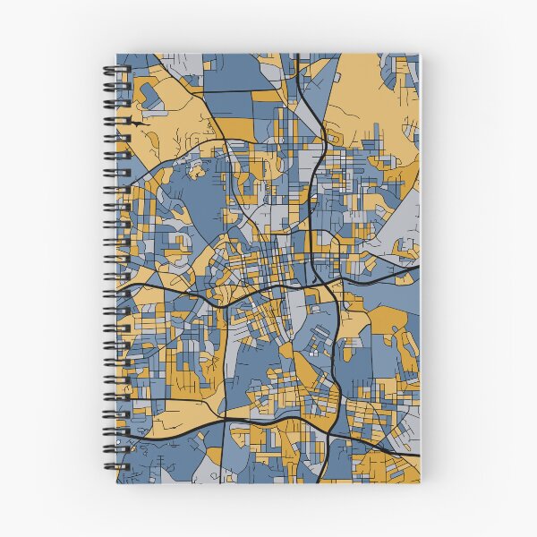 Item preview, Patrón de mapa de Winston-Salem en azul y dorado designed and sold by PatternMaps.