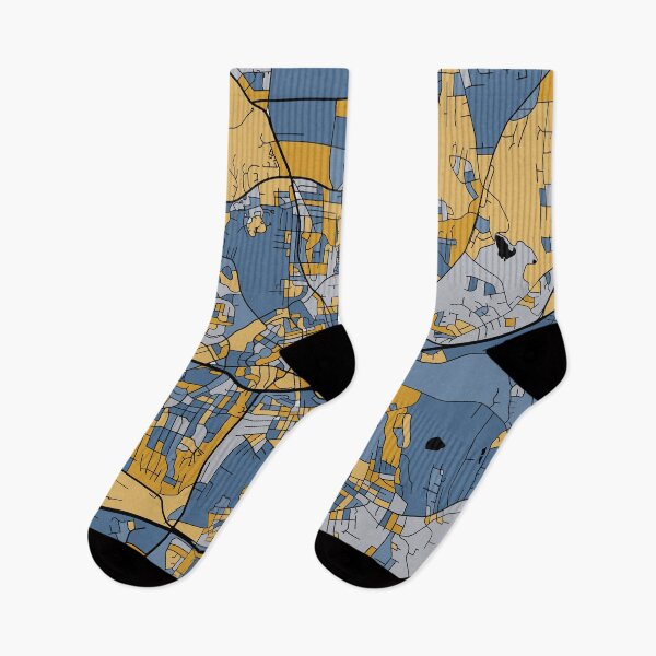 Item preview, Winston-Salem Map Pattern in Blue & Gold designed and sold by PatternMaps.
