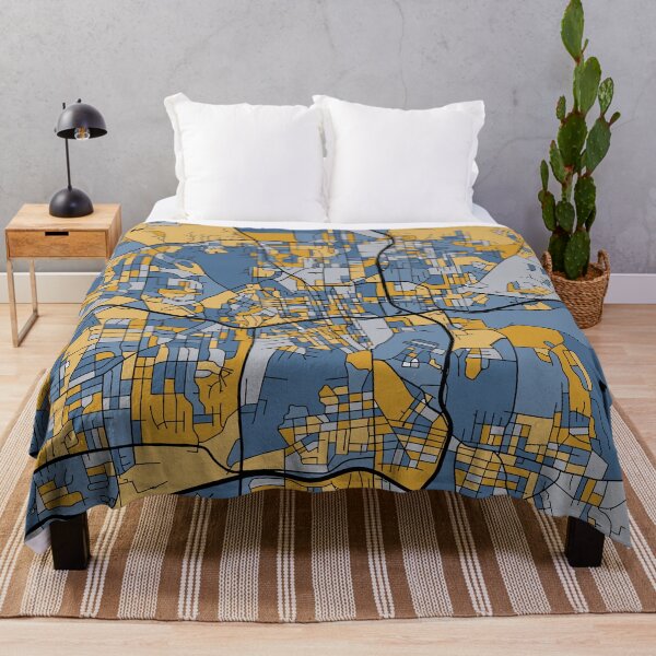 Item preview, Winston-Salem Map Pattern in Blue & Gold designed and sold by PatternMaps.