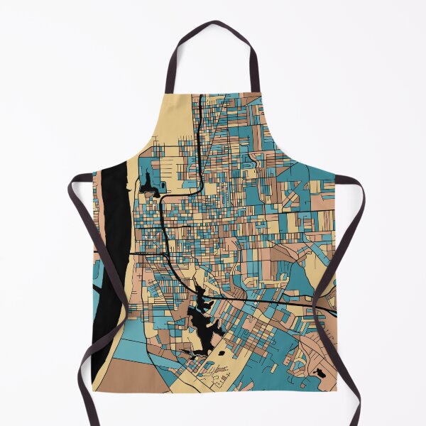 Item preview, Baton Rouge Map Pattern in Mid Century Pastel designed and sold by PatternMaps.
