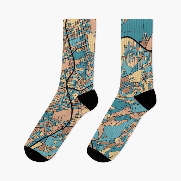 Item preview, Birmingham Map Pattern in Mid Century Pastel designed and sold by PatternMaps.