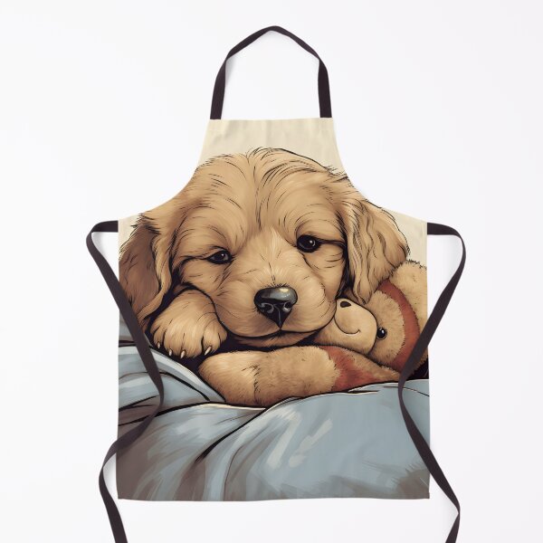 Item preview, Golden Retriever Cuddling Teddy Bear designed and sold by ARTficiallyAnon.