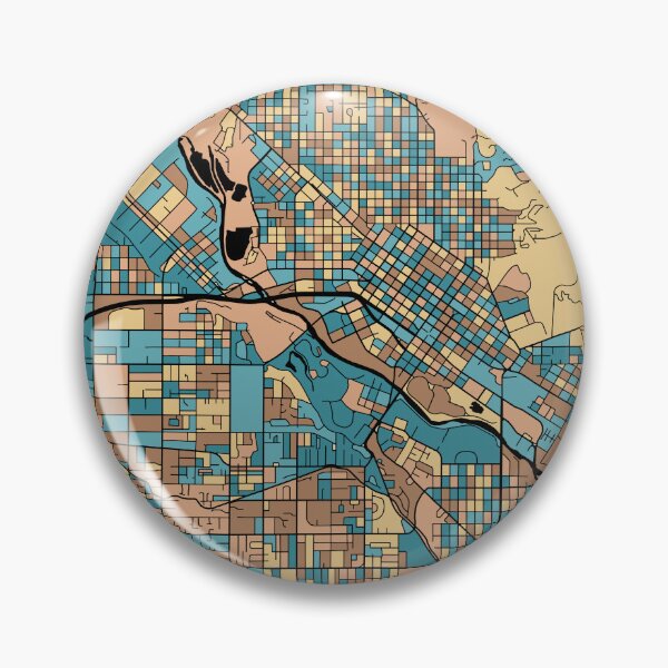 Artikelvorschau, Boise-Kartenmuster in Pastell der Mitte des Jahrhunderts entworfen und verkauft von PatternMaps.