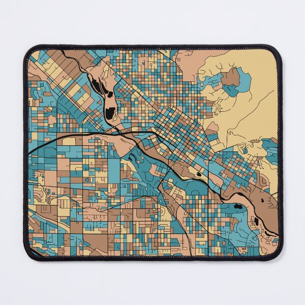 Item preview, Boise Map Pattern in Mid Century Pastel designed and sold by PatternMaps.