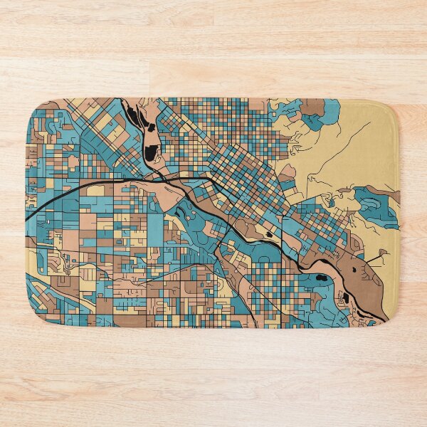 Item preview, Boise Map Pattern in Mid Century Pastel designed and sold by PatternMaps.