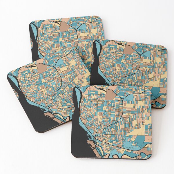 Item preview, Buffalo Map Pattern in Mid Century Pastel designed and sold by PatternMaps.