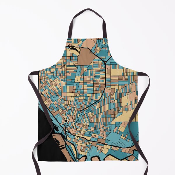 Item preview, Buffalo Map Pattern in Mid Century Pastel designed and sold by PatternMaps.