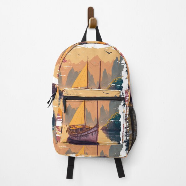 Item preview, Sailboat floats in the picturesque sea with small boats. designed and sold by Natcharee.