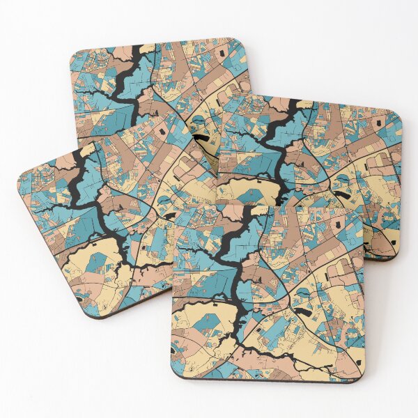 Item preview, Chesapeake Map Pattern in Mid Century Pastel designed and sold by PatternMaps.