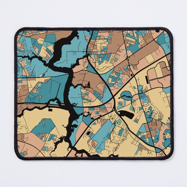 Item preview, Chesapeake Map Pattern in Mid Century Pastel designed and sold by PatternMaps.