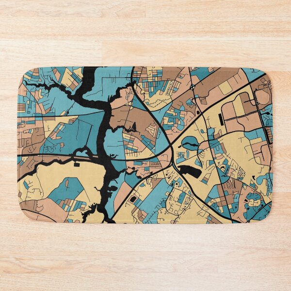 Item preview, Chesapeake Map Pattern in Mid Century Pastel designed and sold by PatternMaps.