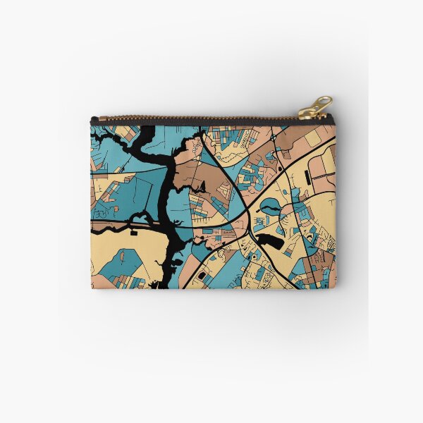 Item preview, Chesapeake Map Pattern in Mid Century Pastel designed and sold by PatternMaps.