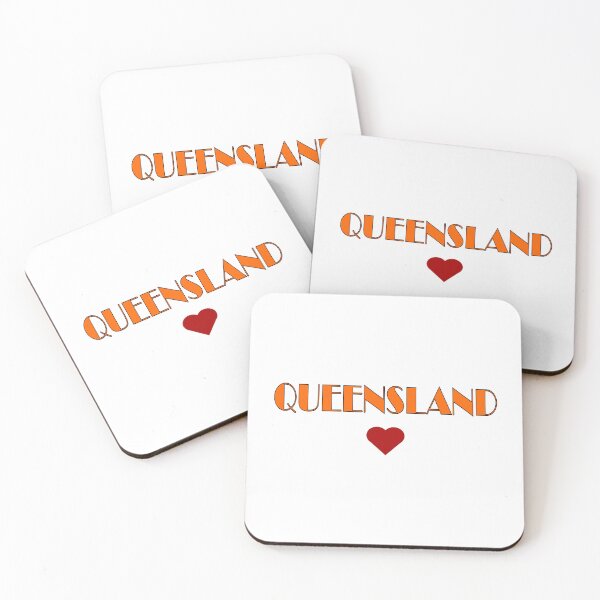 Item preview, Orange Queensland Broadway Style Text, with Red Love Heart designed and sold by AASparksDesigns.