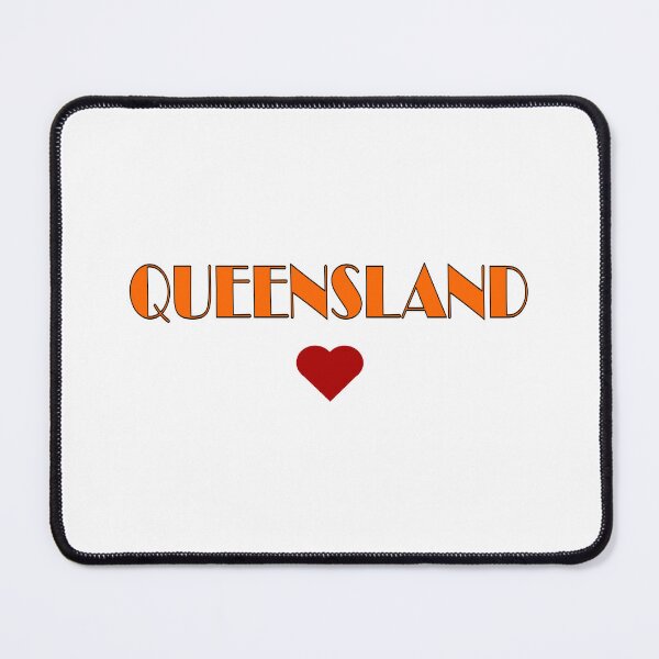 Item preview, Orange Queensland Broadway Style Text, with Red Love Heart designed and sold by AASparksDesigns.
