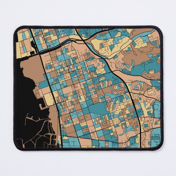 Item preview, Chula Vista Map Pattern in Mid Century Pastel designed and sold by PatternMaps.