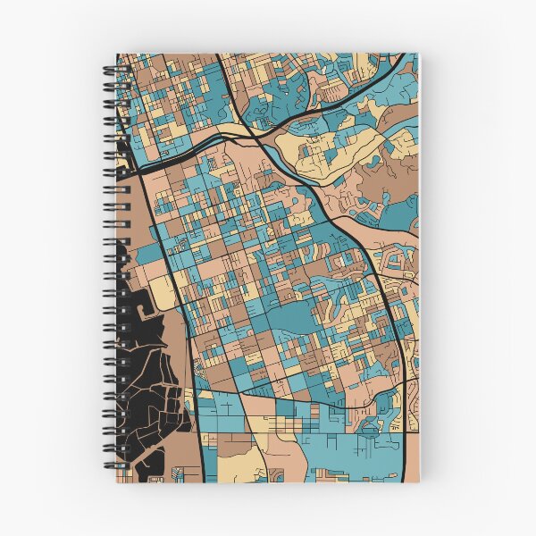 Item preview, Chula Vista Map Pattern in Mid Century Pastel designed and sold by PatternMaps.