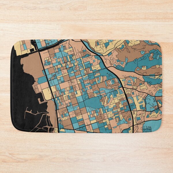 Item preview, Chula Vista Map Pattern in Mid Century Pastel designed and sold by PatternMaps.