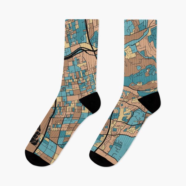 Item preview, Chula Vista Map Pattern in Mid Century Pastel designed and sold by PatternMaps.