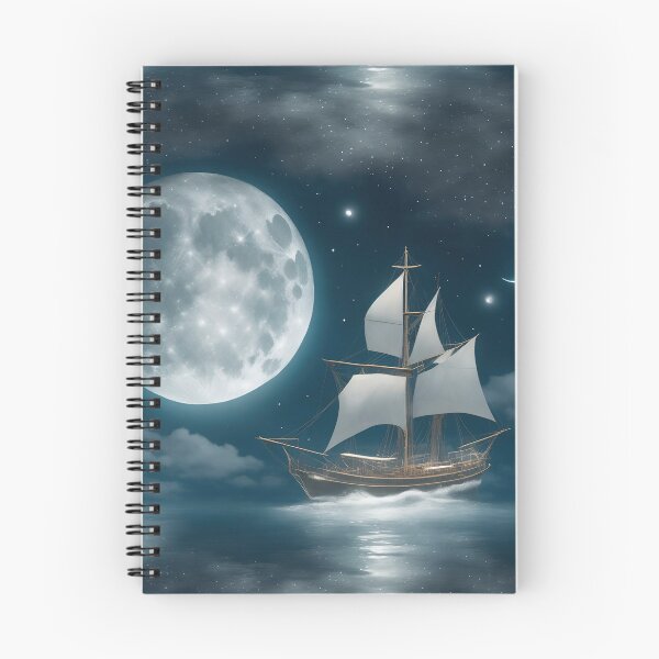 Item preview, Moonlit seascape, sailing ship, calm waters designed and sold by CoolPixels.