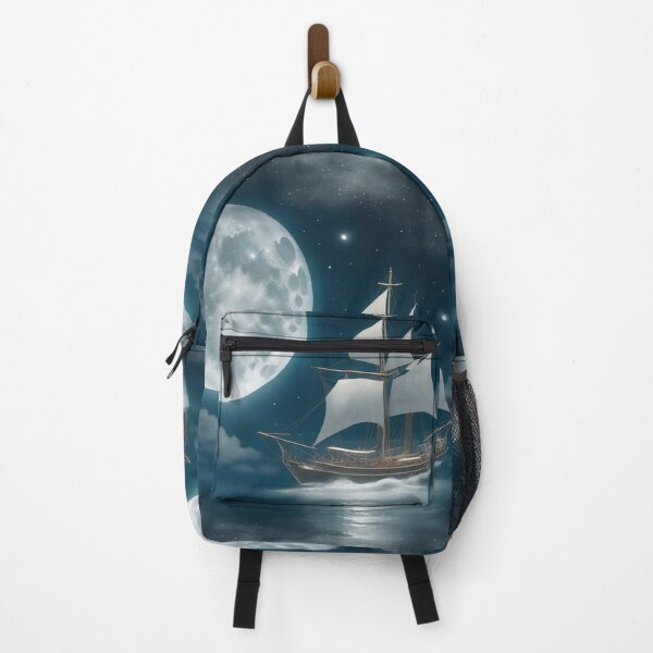 Item preview, Moonlit seascape, sailing ship, calm waters designed and sold by CoolPixels.