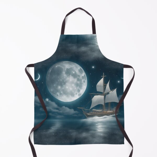 Item preview, Moonlit seascape, sailing ship, calm waters designed and sold by CoolPixels.