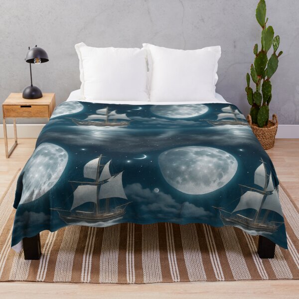 Item preview, Moonlit seascape, sailing ship, calm waters designed and sold by CoolPixels.