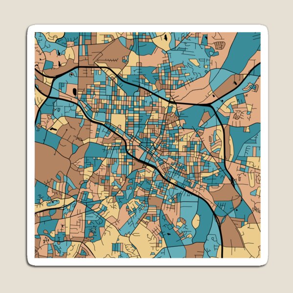 Artikelvorschau, Durham-Kartenmuster in Mid-Century-Pastell entworfen und verkauft von PatternMaps.