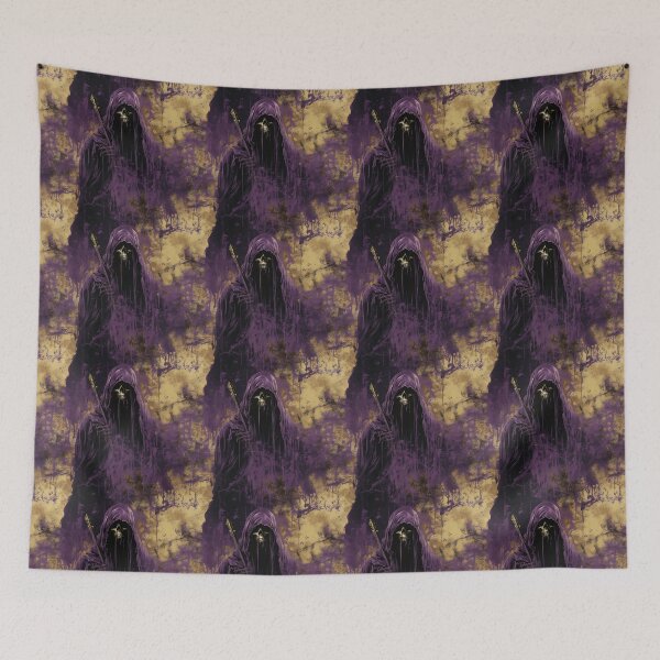 Item preview, Eerie Gothic Purple Grim Reaper Halloween Pattern designed and sold by Sturdust.