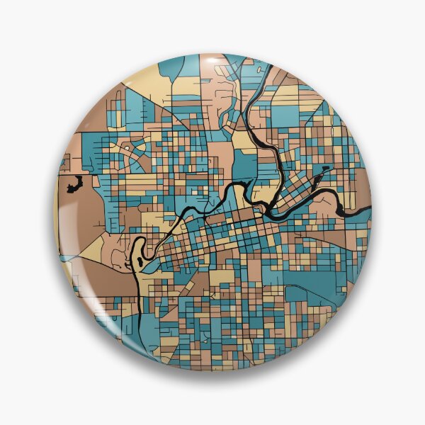 Item preview, Patrón de mapa de Fort Wayne en pastel de mediados de siglo designed and sold by PatternMaps.