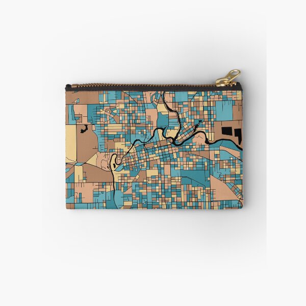 Item preview, Fort Wayne Map Pattern in Mid Century Pastel designed and sold by PatternMaps.