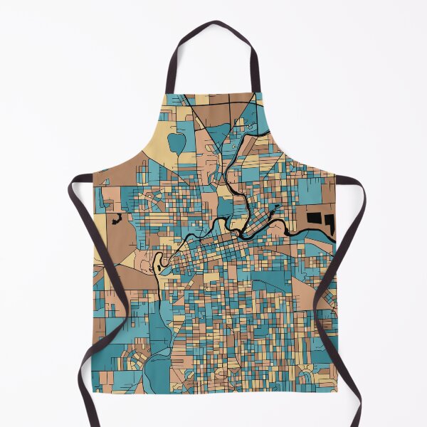Item preview, Fort Wayne Map Pattern in Mid Century Pastel designed and sold by PatternMaps.