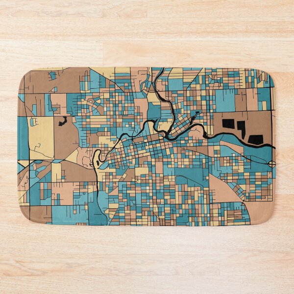 Item preview, Fort Wayne Map Pattern in Mid Century Pastel designed and sold by PatternMaps.
